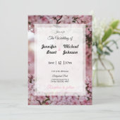 Rosa Blütenhochzeit Einladung (Stehend Vorderseite)