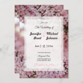 Rosa Blütenhochzeit Einladung (Vorne/Hinten)