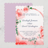Rosa Blütenhochzeit Einladung (Vorne/Hinten)
