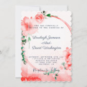Rosa Blütenhochzeit Einladung (Vorderseite)