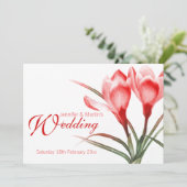 Rosa Blütenhochzeit Einladung (Stehend Vorderseite)