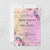 Rosa Blütenhochzeit Einladung (Vorderseite)