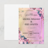 Rosa Blütenhochzeit Einladung (Vorne/Hinten)