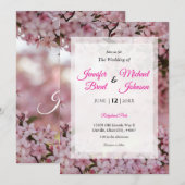 Rosa Blütenhochzeit Einladung (Vorne/Hinten)