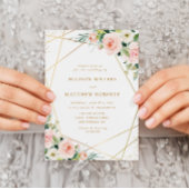 Rosa Blütenhochzeit Einladung