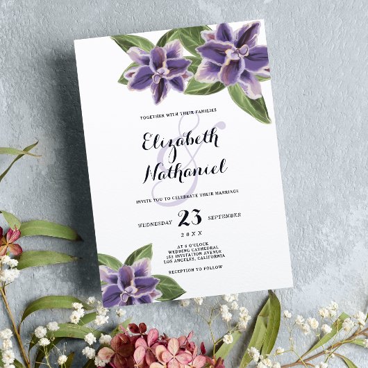 Rosa Blütenhochzeit Einladung