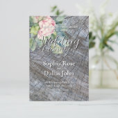 Rosa Blütenhochzeit Einladung (Stehend Vorderseite)