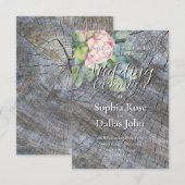 Rosa Blütenhochzeit Einladung (Vorne/Hinten)