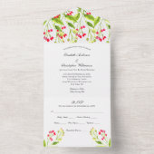 Rosa Blütenhochzeit in einer Einladung (Innen Boden)