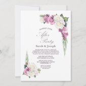 Rosa Blütenhochzeit nach dem Party Einladung (Vorderseite)