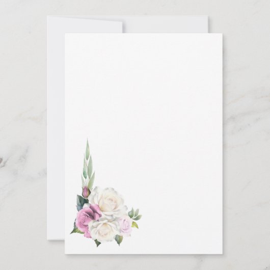 Rosa Blütenhochzeit nach dem Party Einladung (Rückseite)