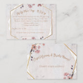 Rosa Blütenhochzeit R.S.V.P-Karte Mitteilungskarte (Vorne/Hinten)