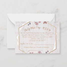 Rosa Blütenhochzeit R.S.V.P-Karte Mitteilungskarte