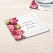 Rosa Blütenhochzeit Rechteckiger Pappuntersetzer (angewinkelt)