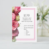 Rosa Blütenhochzeit RSVP Karte (Stehend Vorderseite)