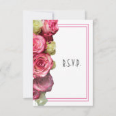 Rosa Blütenhochzeit RSVP Karte (Rückseite)