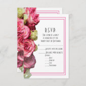 Rosa Blütenhochzeit RSVP Karte (Vorne/Hinten)