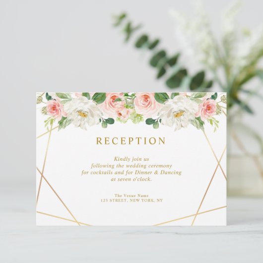 Rosa Blütenhochzeit RSVP Karte (Stehend Vorderseite)