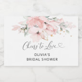 Rosa Blütenjubeln zur Liebe Schaumweinetikett (Einzelnes Label)