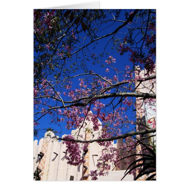 Rosa Blütenkarte (Vorne)