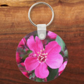 Rosa Blütenkrabapfel Schlüsselanhänger (Vorderseite)