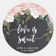 Rosa Blütenkreide Liebe ist Naschkatze Hochzeit