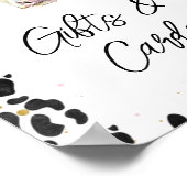 Rosa Blütenkuh Drucken Geschenkkarte Babydusche Sc Poster (Ecke)