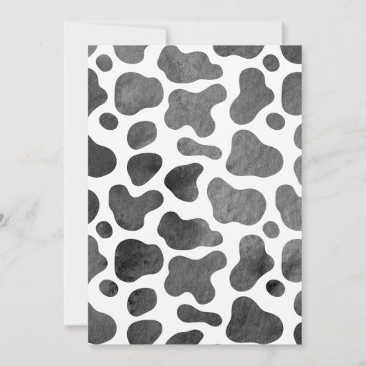 Rosa Blütenkuh mit Kuh Druckeinladung Einladung (Rückseite)