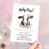 Rosa Blütenkuh mit Kuh Druckeinladung Einladung