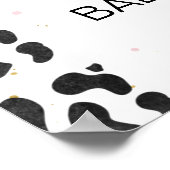 Rosa Blütenkuh Print Holy Cow Baby Dusche Willkomm Poster (Ecke)