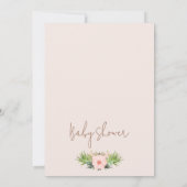 Rosa Blütenkuh Printwerbung Kleine Cowgirl Babydus Einladung (Rückseite)