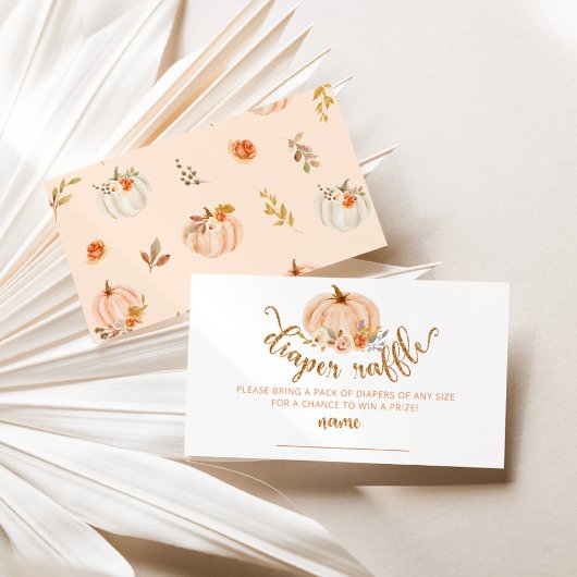 Rosa-Blütenkürbis-Windel-Gewinnspiel Begleitkarte