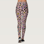 Rosa Blütenleoparden - Tierdrucke Leggings (Rückseite)