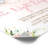 Rosa Blütenlephant Spätnächtelapiere Poster (Ecke)