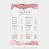 Rosa Blütenliste Acrylschild (Vorderseite)