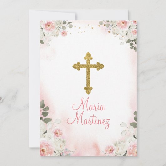 Rosa Blütenmädchen 1. Einladung (Rückseite)