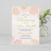 Rosa Blütenmädchen Goldkreuz Folieneinladung (Stehend vorne)