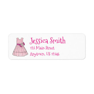 Rosa Blütenmädchen Hochzeitskleid Party Label
