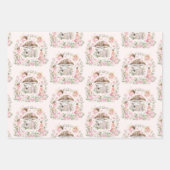 Rosa Blütenmärchen Bezauberndes Party Tee Geschenkpapier Set (Vorderseite 2)