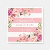 Rosa Blütenmatte Blütendusche Serviette (Vorderseite)