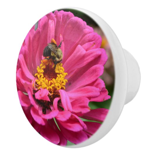 Rosa Blütenmaus-Blume Keramikknauf (Rechts)