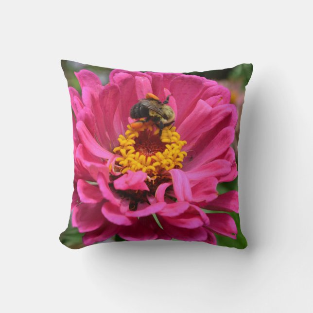 Rosa Blütenmaus-Blume Kissen (Vorderseite)