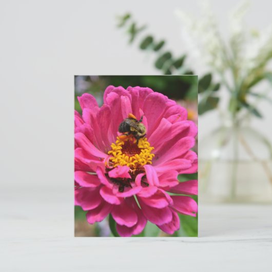 Rosa Blütenmaus-Blume Postkarte (Stehend Vorderseite)