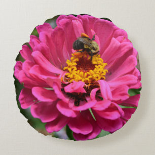 Rosa Blütenmaus-Blume Rundes Kissen