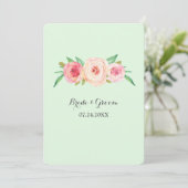 Rosa Blütenminze Einladungen für Hochzeiten (Stehend Vorderseite)