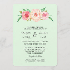 Rosa Blütenminze Einladungen für Hochzeiten