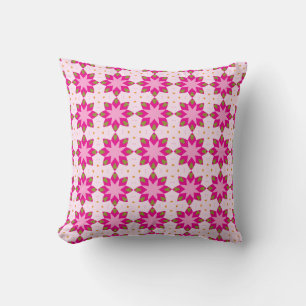 Rosa Blütenmosaik-Muster Kissen