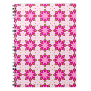 Rosa Blütenmosaik-Muster Notizblock