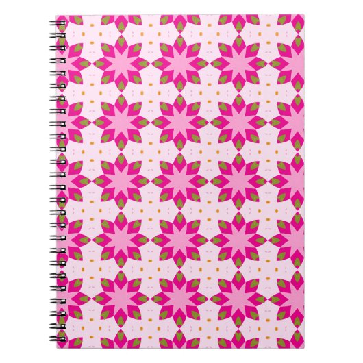 Rosa Blütenmosaik-Muster Notizblock (Vorderseite)