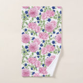 Rosa Blütenmuster Badhandtuch Set (Handtuch)